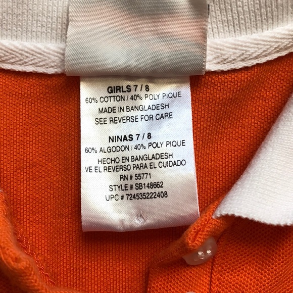 Simply Basic Dress Girls Size 7/8 Orange White Stripe - Picture 5 of 5